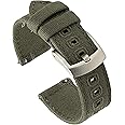 Benchmark Canvas Watch Band - Quick Release Cotton Fabric Watch Straps for Men & Women (22mm, Army Green)