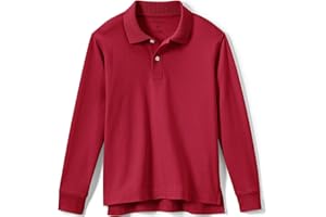 Lands' End School Uniform Kids Long Sleeve Interlock Polo Shirt