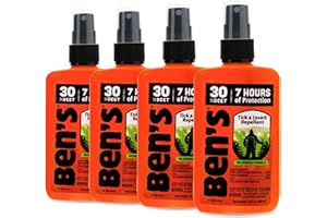 Ben's Tick & Insect Repellent - Travel Size Bug Spray with 30% DEET for Mosquitoes, Ticks & More - Up to 7 Hours of Protection - Fragrance-Free - 3.4 Fl Oz (4 Pack)