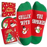 HAPPYPOP Christmas Gifts - Holiday Knee-High Socks with Greeting Card for 2-12 Year Olds