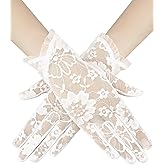 SATINIOR Lace Gloves Women Short Floral Fingerless Gloves for Halloween Cosplay Tea Party