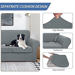 JIVINER Newest 4 Pieces Couch Covers for 3 Cushion