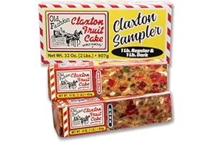 Claxton Fruit Cake Sampler – 2-1 Lb Loaves, Regular & Dark Recipe Duo, Individually Wrapped in Signature Gift Carton | Old-Fashioned Holiday Fruitcake Since 1910