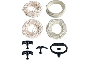 YAMAKATO Pull Cord Ropes Assortments 3mm 3.5mm 4mm 5mm 16Ft for Lawn Mower Generator Inverter Mini Bike Pressure Washer Snow 
