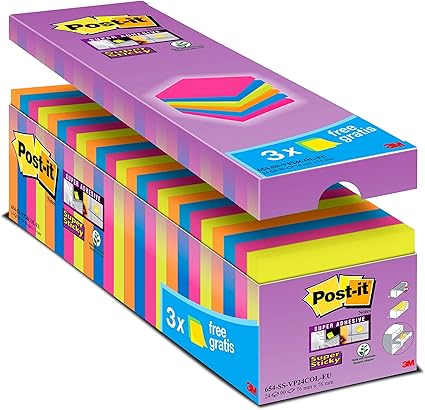 Post-It Bloc de notas adhesivas, 76 x 76 mm, Multicolor: Amazon.es: Oficina y papelería