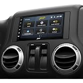 Stinger 6.8" Wireless Apple CarPlay Radio for Jeep Wrangler JK (2007-18) | HD car stereo head unit with Android Auto, Bluetooth receiver, USB charging, plug &amp; play double DIN dash kit, camera inputs