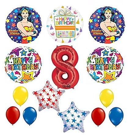 Amazon Com Wonder Woman 14 Pc Superhero 8th Birthday Party