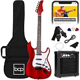 Best Choice Products 39in Full Size Beginner Electric Guitar Starter Kit w/Case, Strap, 10W Amp, Strings, Pick, Tremolo Bar - Cherry Red