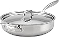 Breville Clad Stainless Steel Saute Pan / Frying Pan / Fry Pan with Lid and Helper Handle - 5 Quart, Silver
