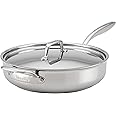 Breville Clad Stainless Steel Saute Pan / Frying Pan / Fry Pan with Lid and Helper Handle - 5 Quart, Silver