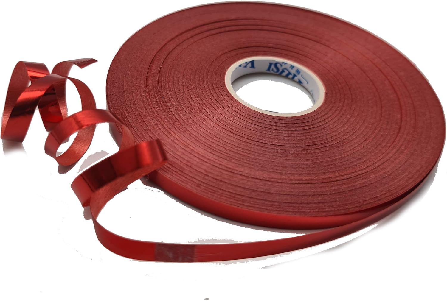 Red Metallic Curling Ribbon Crimped Curling Balloon Ribbon For Gift Wrapping Crafts Wrapping Ribbon for Wedding Birthday Party Christmas New Year 200 Meters