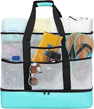 beach bag and cooler