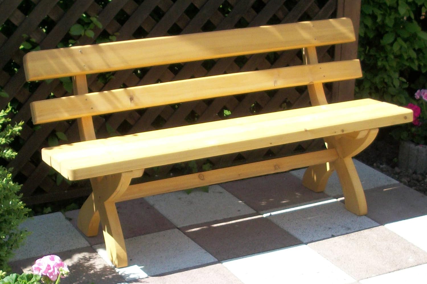 Massivholz Gartenbank, Kiefer voll massiv 50mm stark ...