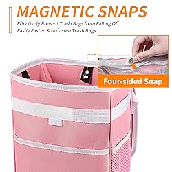 HOTOR Pink Trash Bag Hanging with Storage