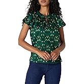 Amazon Essentials Women's Relaxed-Fit Cotton Sateen Flutter Sleeve Blouse