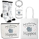 CORNER RUNNER Hippo Lover Gifts - 4PCS Funny Hippopotamus Gifts, Hippo Animal Gift for Women Sisters Friends Coworkers, Christmas & Birthday Surprises