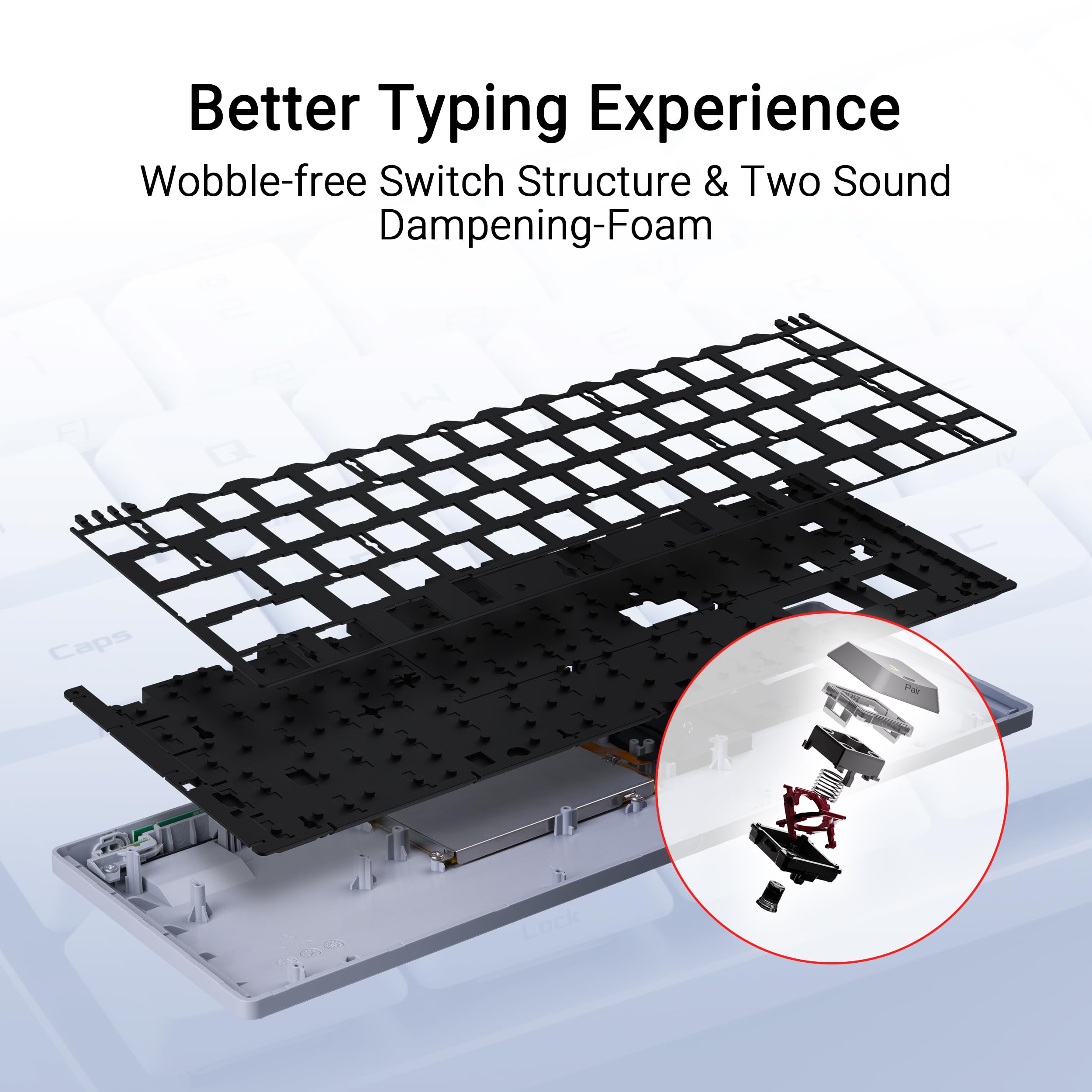 ASUS ROG Falchion RX Low Profile Wireless Gaming Keyboard – 65% Compact TKL, Tri-Mode Connectivity, ROG RX Red Optical Switches, RGB, Touch Panel, Keyboard Cover, PC/Mac Support - White