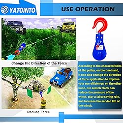 YATOINTO 8 ton Snatch Block with Hook, 6" Sheave