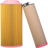 TONNISI C20500 + CF500 Air Filter Kit (H&amp;V) 49131, 49132 Fit Air Compressor | Replaces 222-9020, 2229020, P778994, P780036, RS3992, RS3993, AF26395, AF26396, 1613740800, 6.2085.0, 6211474300, 54672522
