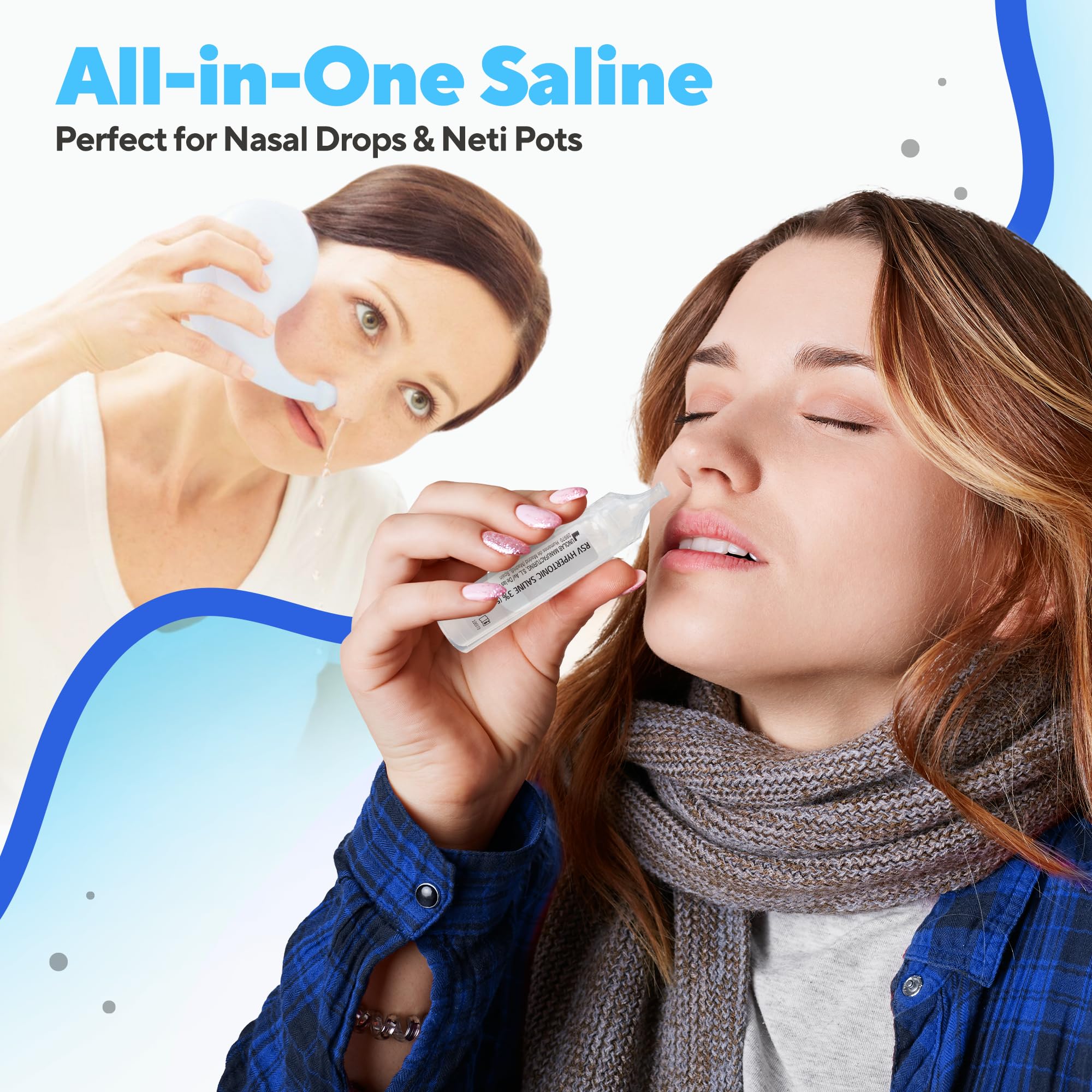 NAVEH PHARMA Saline Solution 3% 5ml Each, 25 per Box Can be used for Nasal Mosturizing and other Uses.