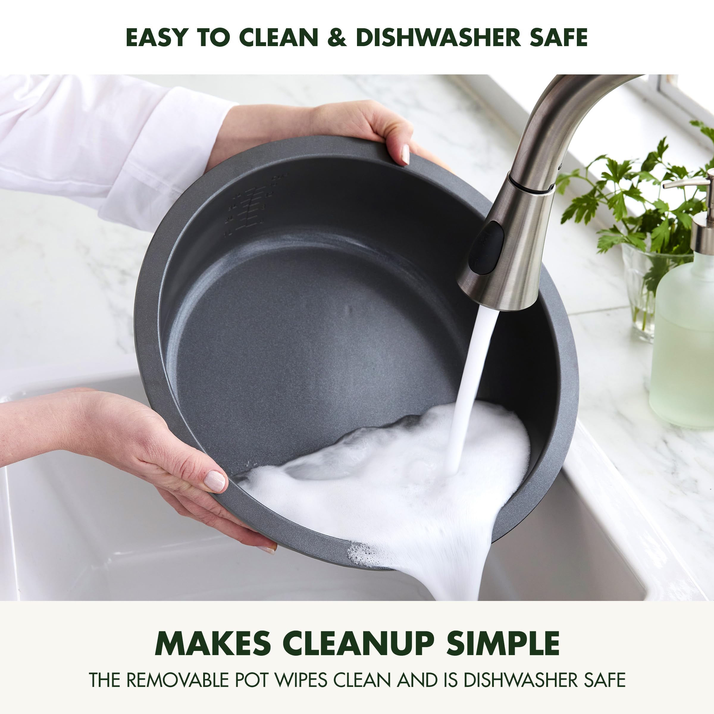 GreenPan Elite Essential Smart Electric 6QT Skillet Pot,Sear Saute Stir-Fry and Cook Rice, Healthy Ceramic Nonstick and Dishwasher Safe Parts, Easy-to-use LED Display, PFAS-Free, Cream White