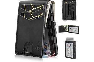 Wallet for Men Minimalist RFID‑Blocking Slim Leather Card Holder Cash Slot