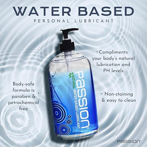 Passion Natural Water-Based Personal Lubricant, 16 Fl Oz - Premium, Non- Sticky, Easy-to-Clean Formula for Smooth, Comfortable Use in Kenya | Whizz  Lubricants