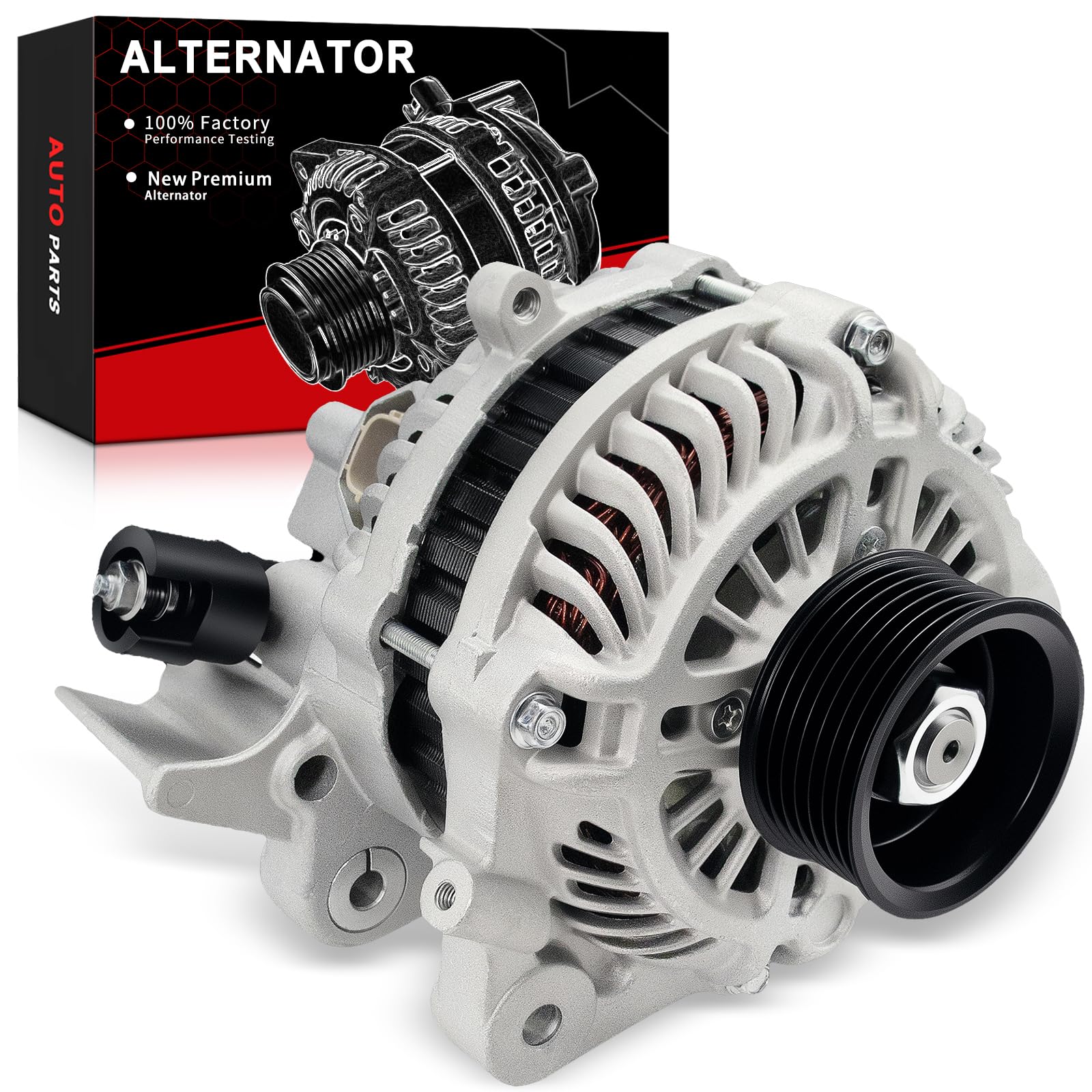 Photo 1 of AOTPAT 1.8L L4 Alternator for:-Honda Civic LX EX GX DX 2006 2007 2008 2009 2010 2011, Civic EX-L LX-S 2009 2010 2011, 12V 80Amp CW 7-Groove, OE# 31100-RNA-A01 11176N (NEW)