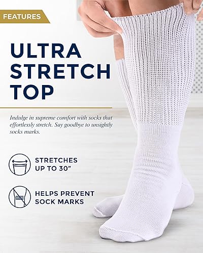 Pembrook Extra Wide Socks for Swollen Feet with Non-Skid Grips