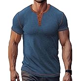 LOGEEYAR Men's Henley Shirts Short Sleeve Basic Casual Shirt Lightweight Button T-Shirts