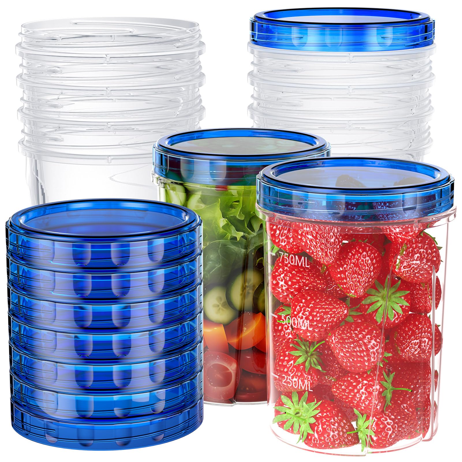 Photo 1 of [10 Pack-32 OZ] Food Storage Containers, Small Plastic Containers with Twist Top Lids, Airtight Freezer Storage Containers with Lids, Reusable Soup Containers for Meal Prep, Lunch, Leftovers, Salad