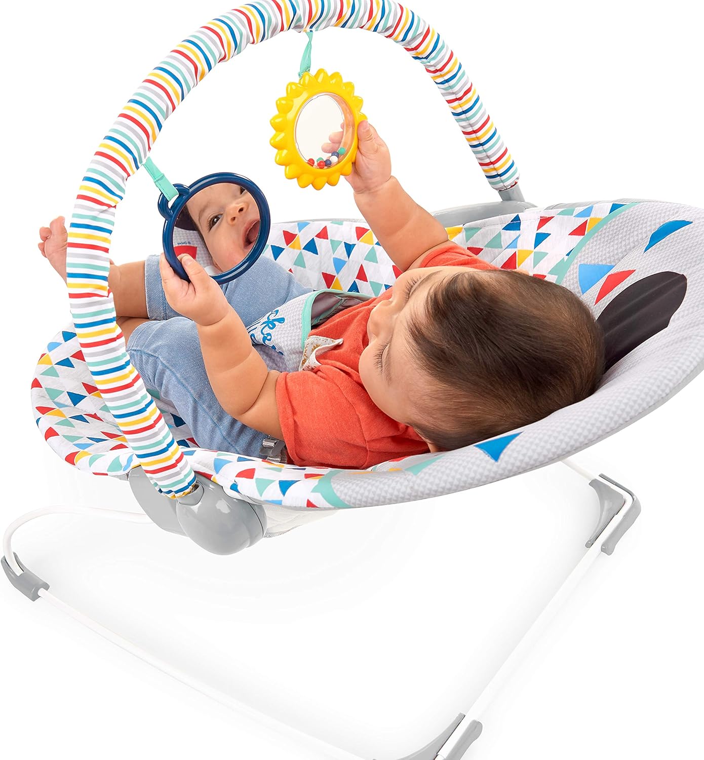 Amazon Kids Ii Japan キッズツージャパン Disney Baby ディズニーベビー ミッキーマウス ハッピートライアングル バウンサー 0か月 116 By Kids Ii バウンサー ベビー マタニティ 通販