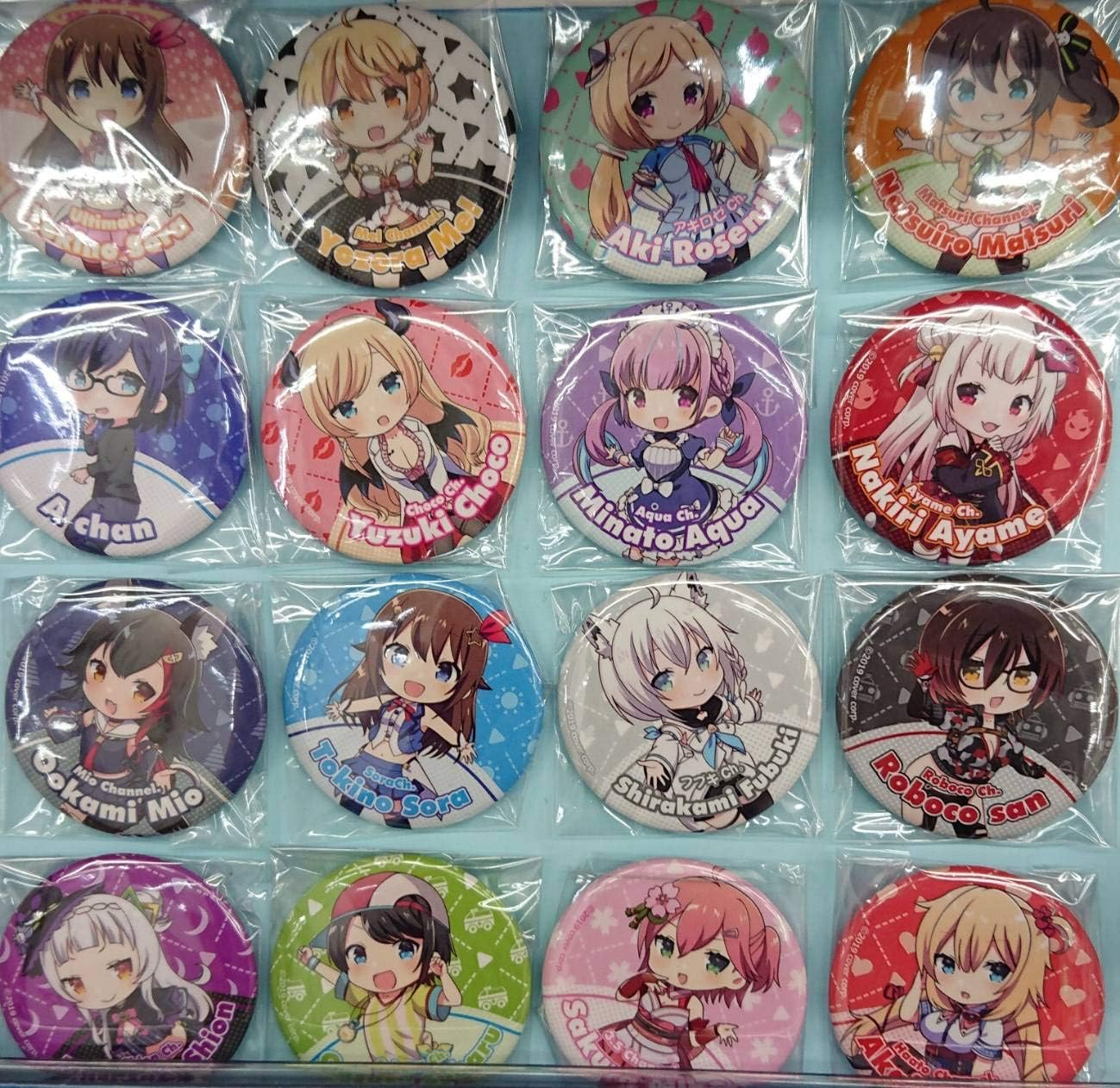 Amazon 16種コンプセット ホロライブ アトレ 缶バッジ 白上フブキ ときのそら 湊あくあ 大神ミオ 紫咲シオン 百鬼あやめ 夏色まつり アニメ 萌えグッズ 通販