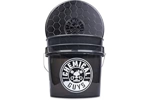 Chemical Guys Heavy Duty Smoked Obsidian Black Detailing Bucket (4.5 Gal) and Bucket Lid (for Car Wash, Boat, Truck, RV, Fish