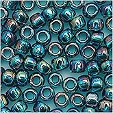 Toho Round Seed Beads 6/0#167BD 'Transparent Rainbow Teal' 8 Gram Tube