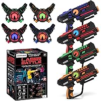 ArmoGear Laser Tag - Laser Tag Guns with Vests Set of 4 - Multi Player Lazer Tag Set for Kids Toy for Teen Boys and Girls - O