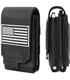 Universal MOLLE Tactical Phone Pouch - Belt Hook Holster, Water-Resistant Nylon, Fits Most Phones