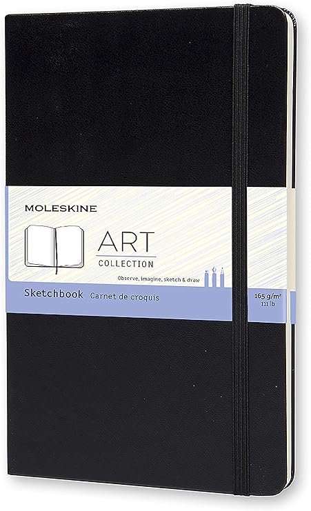 Moleskine Art Sketchbook Hard Cover Large 5 X 825 Plainblank Black