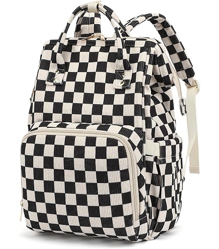 Amazon.com: MCWTH Checkered Diaper Bag Backpack Set for Baby Girls