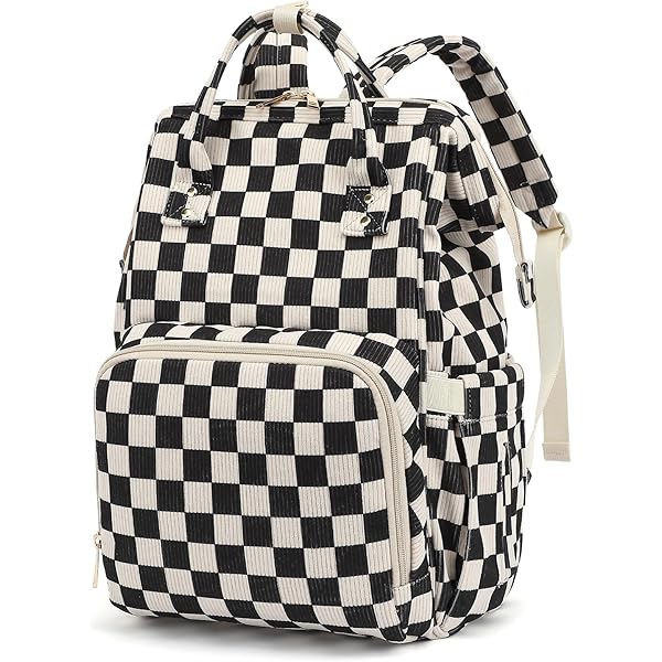 Amazon.com: MCWTH Checkered Diaper Bag Backpack Set for Baby Girls