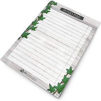Amazon Com To Do List Notepad Things To Do Today List Pad A5 60 Sheets Ivy Whitewash 80gsm Made In Uk By Monster Stationery Office Products
