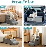 COZY KISS Dog Stairs 4 Step 19.7 in Grey Foam Bed Sofa Ramp view 6