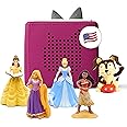 Toniebox Audio Player Starter Set with Cinderella, Belle, Moana, Tangled, and Playtime Puppy - Listen, Learn, and Play with One Huggable Little Box - Purple