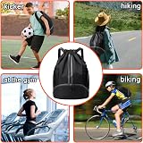 WUBAYI Football Boot Bag Wet Dry Separation Waterproof Gym Sack Large Drawstring view 6