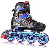 2PM SPORTS Adjustable Inline Skates for Kids, Girls, Boys, Youth and Adults | Beginner friendly; themed styles; buckle &amp; Velcro closure; light-up; soft lining; 2 non-woven bags