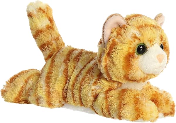 Aurora® Adorable Mini Flopsie™ Ginger Cat™ Stuffed Animal - Mini Companions Ready for Playful Adventures - for Kids All Ages,