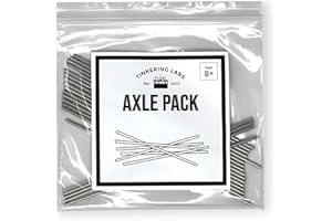 Tinkering Labs Axles: 20 PCS, Perfect for Holding Wheels, Connecting Wood Parts, and More Stainless Steel, Rounded Tips, Unisex, Ages 10 and Up, Engineering Skills, Engineering Theme