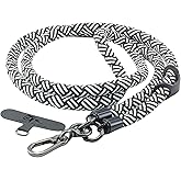 Little Fire Craft Cell Phone Lanyard Crossbody Rope Around the Neck Wrist Strap for Most Smartphone Case Headset Keychain Offices ID - Black/White