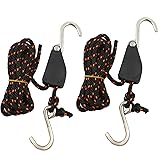 Apollo Horticulture GLRP14 1/4" Grow Light Heavy Duty Adjustable Rope Hanger with 8 Feet Braided Rope at 300 lbs Capacity per Pair