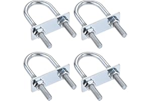uxcell Round U-Bolts 4 Sets 1.22"(31mm) Inner Width 90mm Length Steel M8 with Nut, Plate